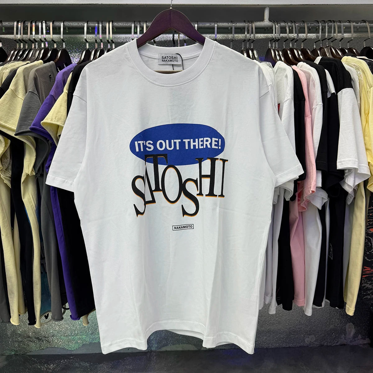 Free shipping New Satoshi Nakamoto fashion T-shirt hotfix rhinestone and Printed with Washed Oversized 100% cotton Men Women T-shirts Y2K Fashion streetwear