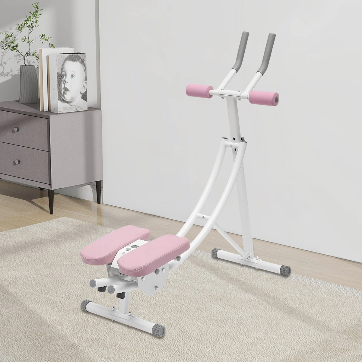 Foldable Ab Machine With LED Display Core Workout Waist Cruncher