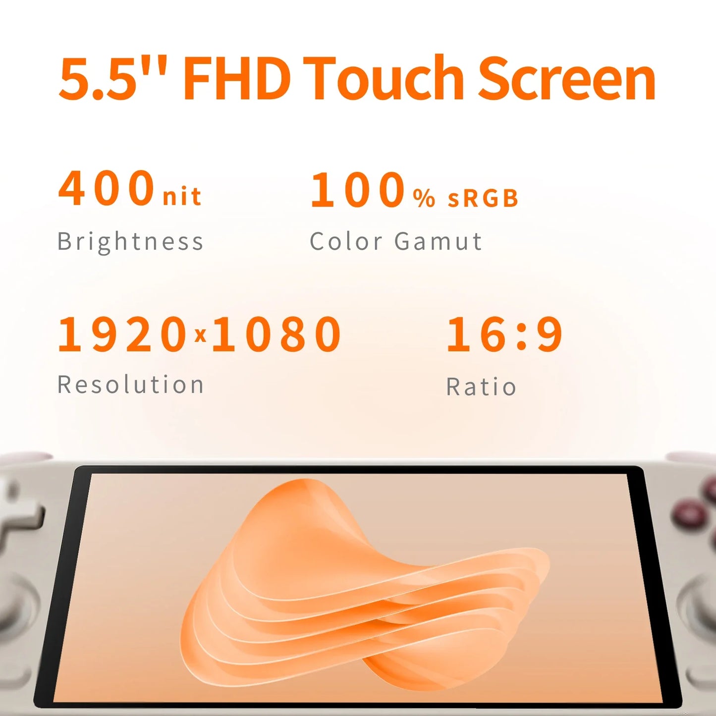 Ampown MANGMI AIR X Handheld Game Console Snapdragon 662 5.5'' Touchscreen Android 14 Active Cooling Fan 15W Fast Charging RGB