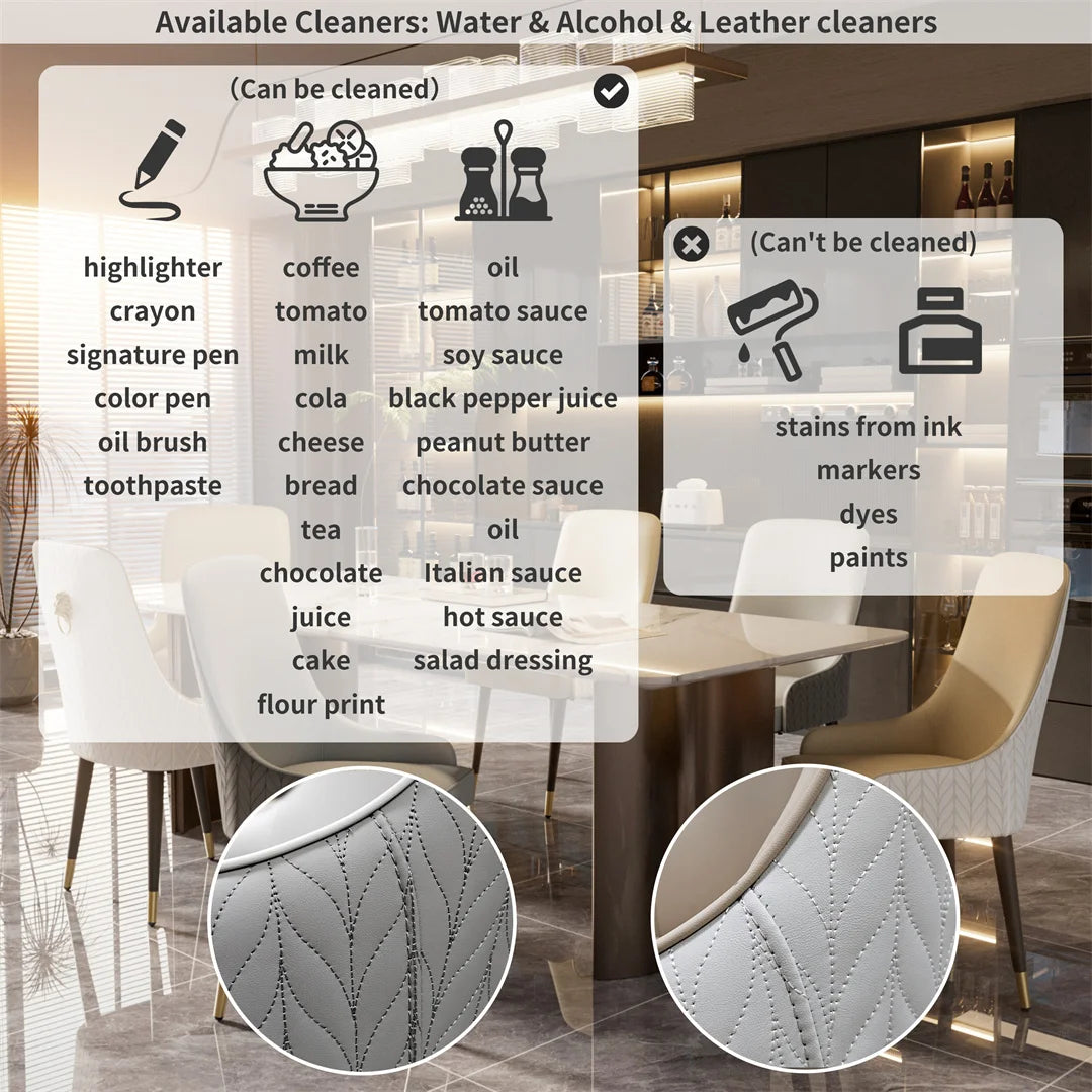LUVODI Dining Chairs Set of 2 Luxury Microfiber Leather Leisure Chair with Lion Knocker Kitchen Table Chairs for Restaurant