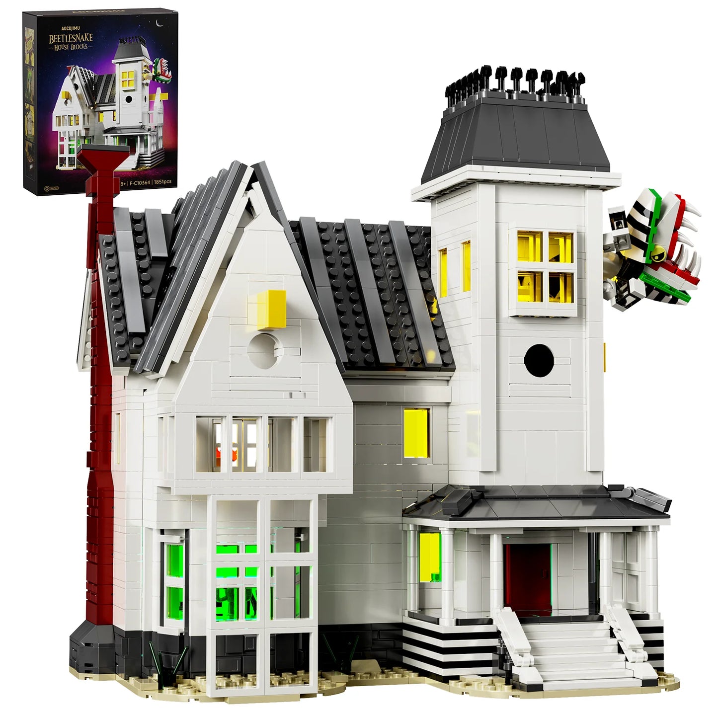 Spooky Beetle Mansion Building Blocks Set Horror House Model Toys Home Halloween Decoration Collection Gifts for Fans Adults