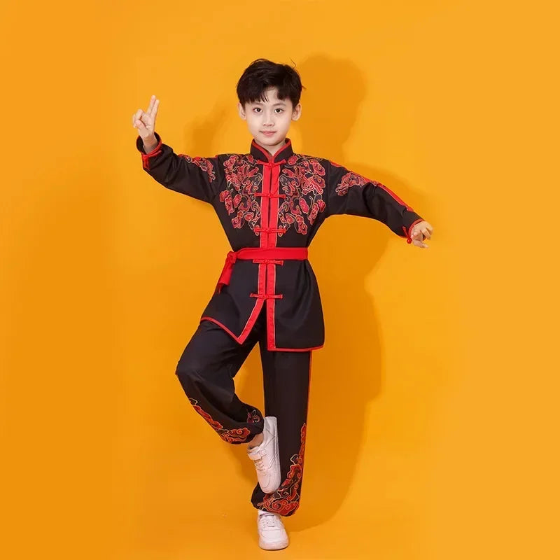 Chinese Kung Fu Uniform Children Wushu Sets Baby Martial Arts Costumes Girl Suit Perform Outfit Kids Clothes Boy Tai Chi Set