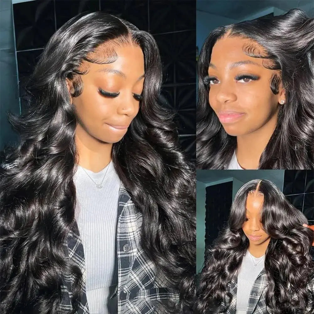 36in 5x5 HD Lace Closure Wigs 250% Body Wave Wigs Human Hair Remy Brazilian 13x6 Transparent Lace Frontal Wig Hair 100%