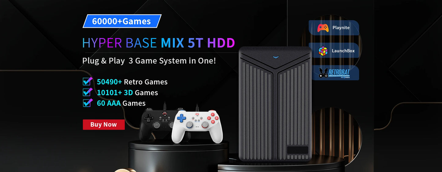JMachen External 2T Game HDD Batocera 35 with 52000+Games For PS3/PS2/Wii/WiiU/DC/N64/MAME/SS Game Console for Windows PC/Laplop