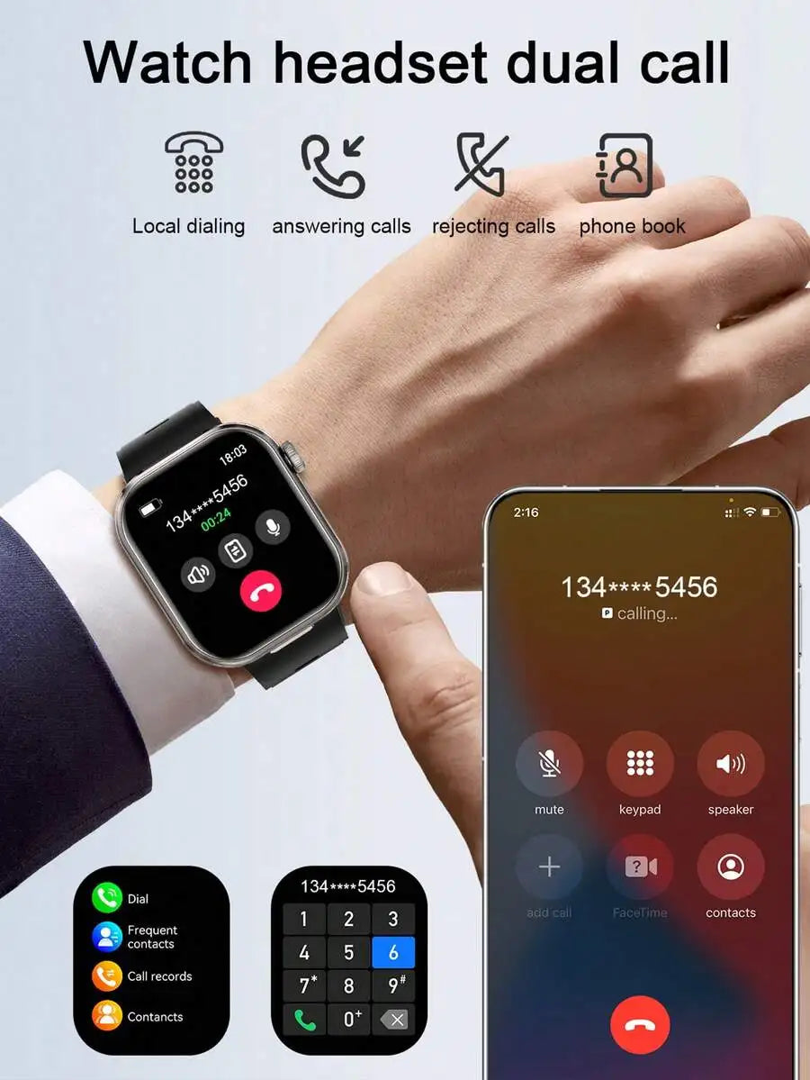 2-In-1 Smartwatch With Built-In Earbuds For Women Men - Remote Camera Control, Music Playback, Weather Check, Stopwatch, Multiple Sports Modes - Ideal Holiday Gift, Sports Watch |       Dual Display Watch, Compatible With IOS