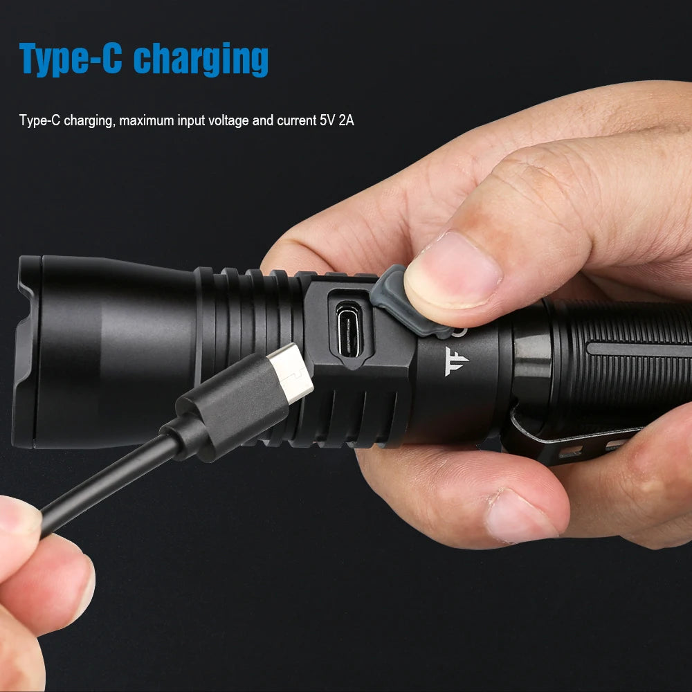 Trustfire T30R 1100M Tactical Flashlight 460Lumen La-ser High Power Led USB Flashlight 18650 Rechargeable Self Defense Torch
