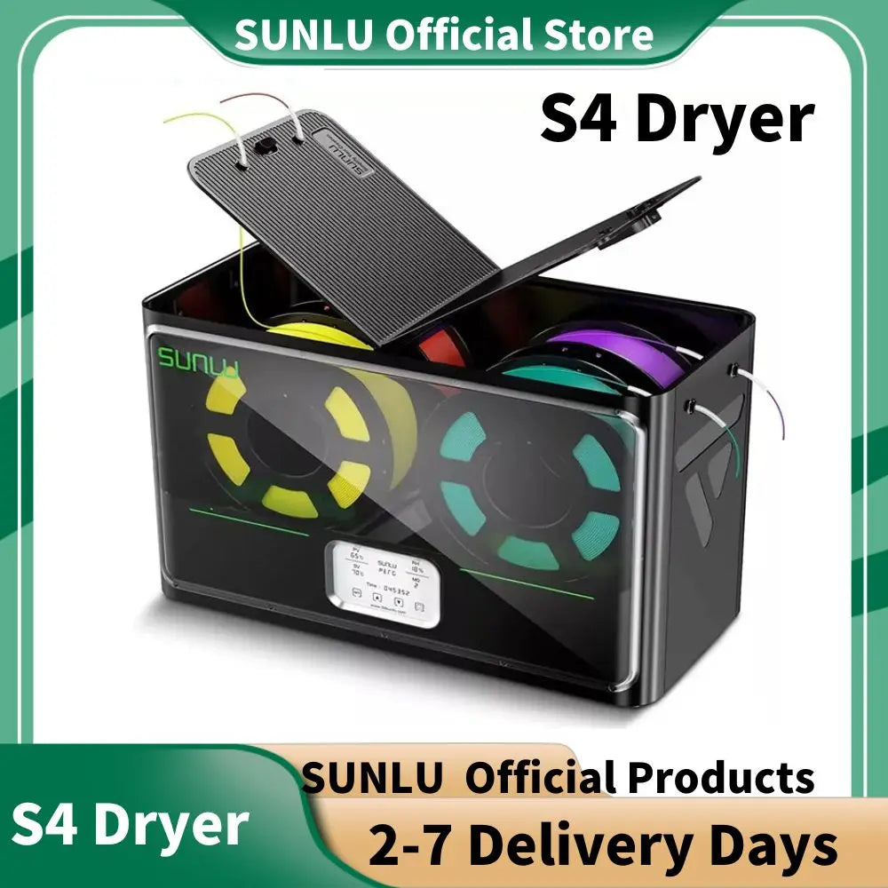 SUNLU S4 3D Filament Dryer Support PLA PETG PLA + 4 Rolls 1KG 1.75/2.85/3MM Filament Gear Easy Operation Free And Fast Shipping