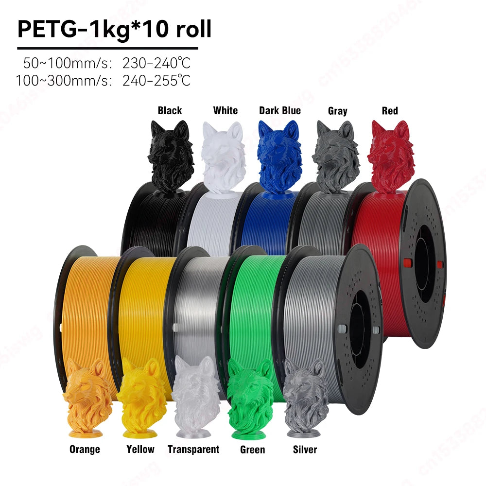 KINGROON 10KG PLA/PETG Filament 1.75mm 3D Printing Plastic Material Accuracy ±0.03mm Fast Shipping Fit Most FDM Printers