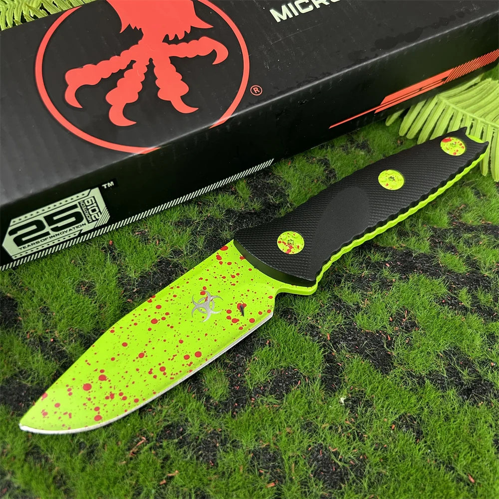 Fixed Blade Knife with 8Cr13Mov Steel Blade Nylon Fiber Handle Full-Tang with Kydex Sheath, Durable Outdoor Fishing Tool EDC