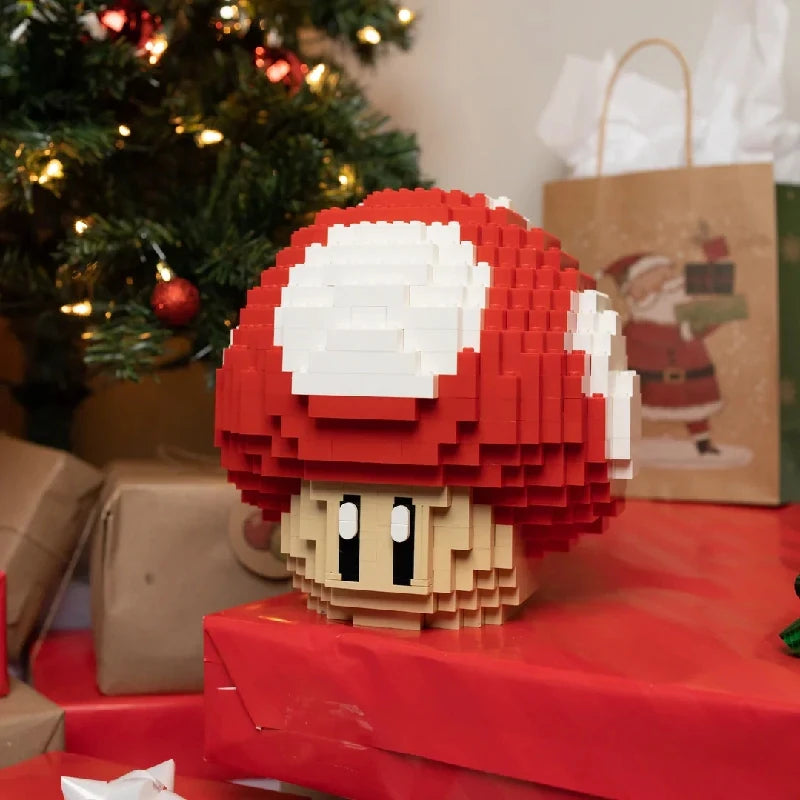 779PCS MOC Game Figures Red Green Mushroom Building Blocks Model Desktop Ornament Assembly Toys Collect Gifts for Kids Adult