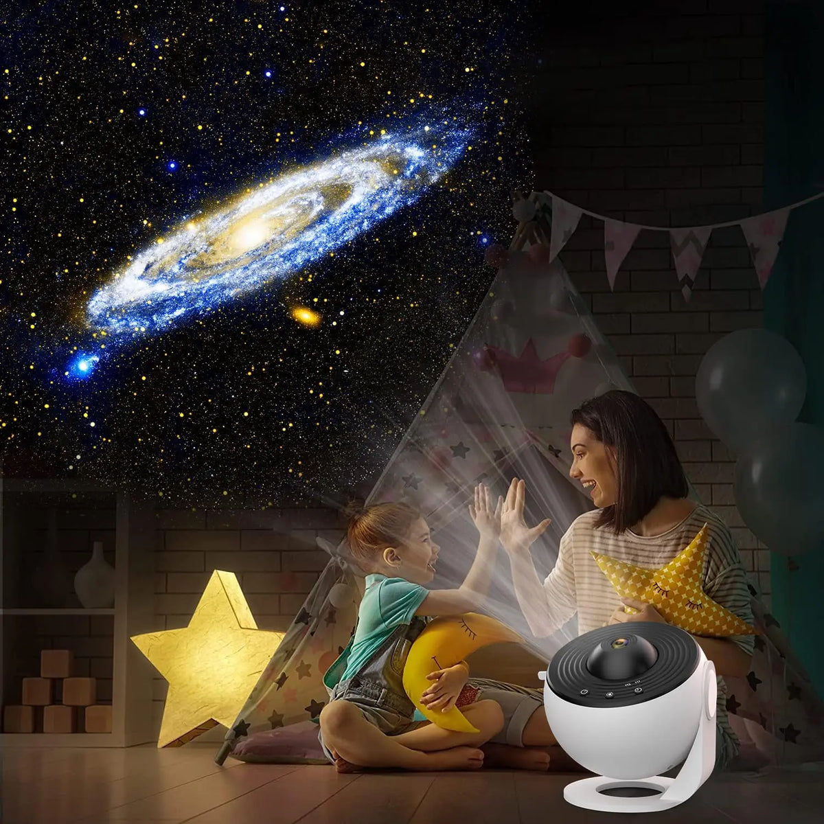 Star Projector,13 in 1 Planetarium Galaxy Projecto,360°Rotation,Mute Design,HD Image&Timing for Bedroom,Birthday,Christmas Decor