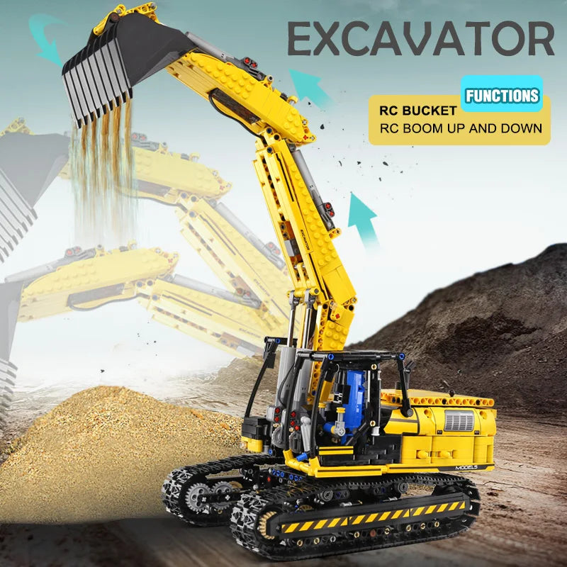 Mould King 13112 Technical Car Toys The Motorized MOC-2513 Excavator Building Block Assembly Excavator Brick Kids Christmas Gift