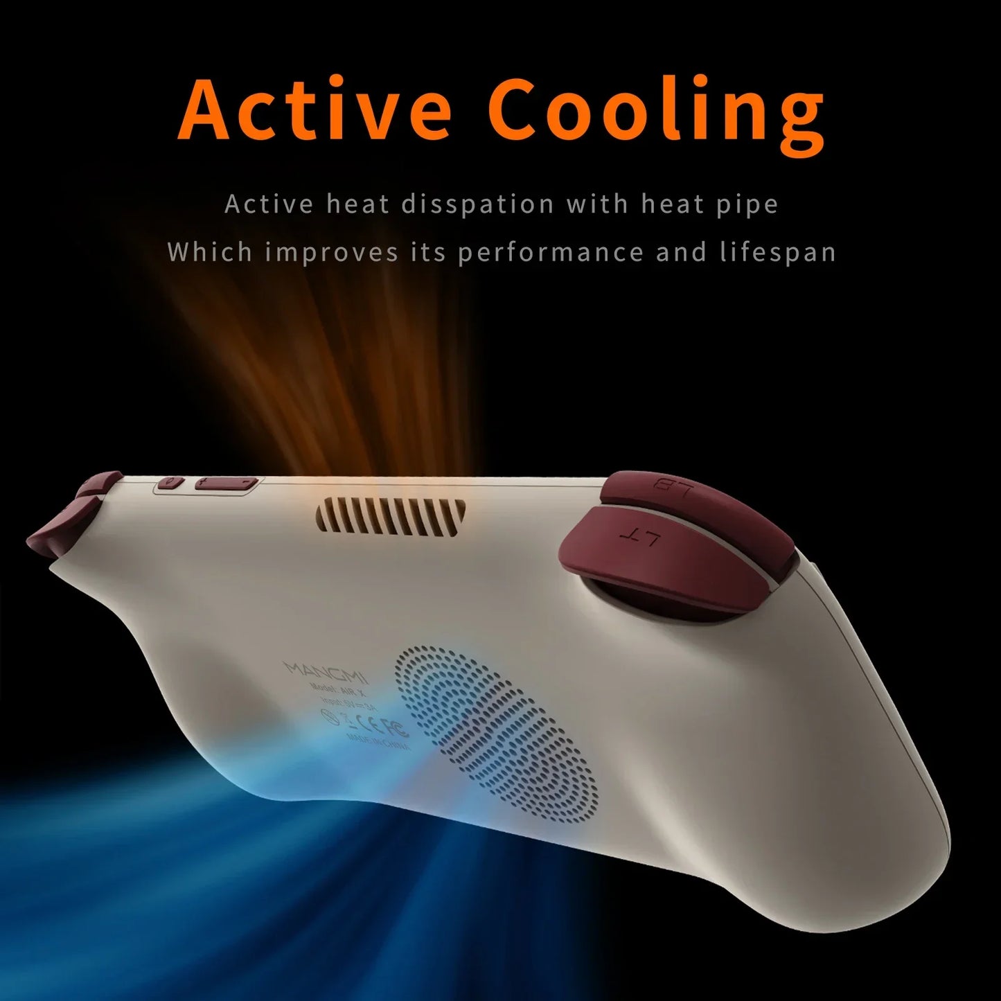 Ampown MANGMI AIR X Handheld Game Console Snapdragon 662 5.5'' Touchscreen Android 14 Active Cooling Fan 15W Fast Charging RGB