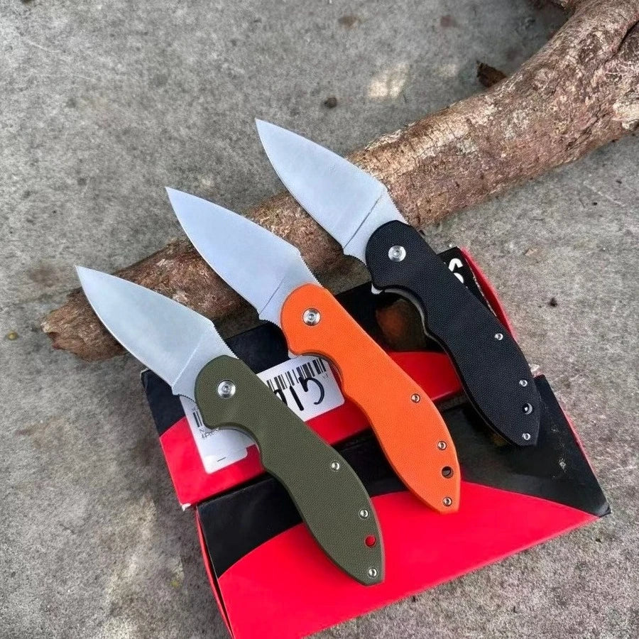 C172 Folding Knife OnLightweight Folding Knife with Fiber Construction, 8" V-Grind Blade & Clip Point Tip - Self-Locking Safety Mechanism, Ergonomic Non-Slip Grip, Compact EDC Pocket Knife for Camping, Fishing, Outdoor Surviv