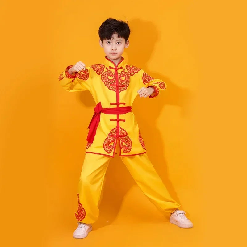 Chinese Kung Fu Uniform Children Wushu Sets Baby Martial Arts Costumes Girl Suit Perform Outfit Kids Clothes Boy Tai Chi Set