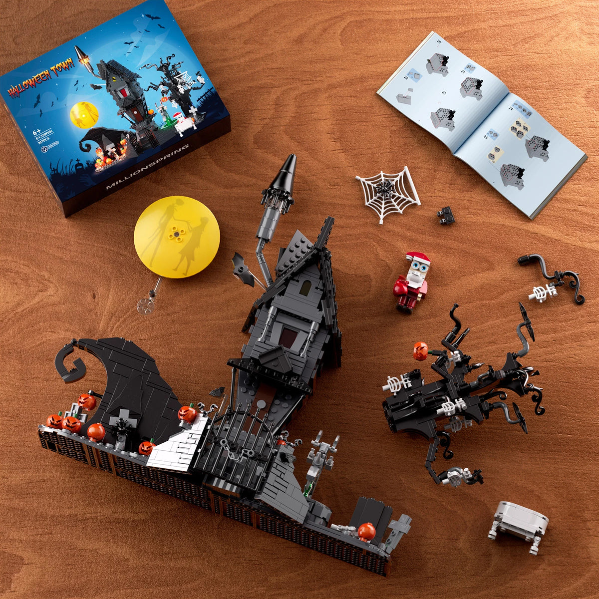 BuildMoc Halloween Nightmare House Building Blocks Set Pumpkin Ghost Skeleton Hut Bricks Toys Children Christmas Birthday Gifts
