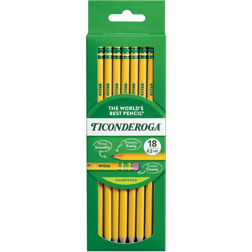 Wood Cased Pencils Pre Sharpened Number 2 HB Soft Lead for School Office Writing Sketching and Drawing Bulk Pack of 18 Yellow Pencils Ready to Use Smooth Writing Experience No Sharpener Needed Perfect for Students