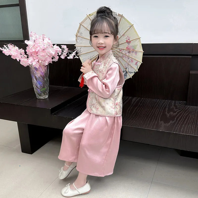 Chinese Hanfu Children Clothing Cosplay Performance Costume Kids Clothes Ethnic Style Children's Sets Girl Suit Two Piece Boy