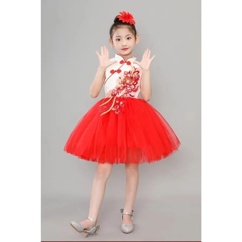 Kids Dresses for Girls Clothes Chinese New Year Dress Baby Princess Hanfu Party Cosplay Performance Costumes Children Clothing