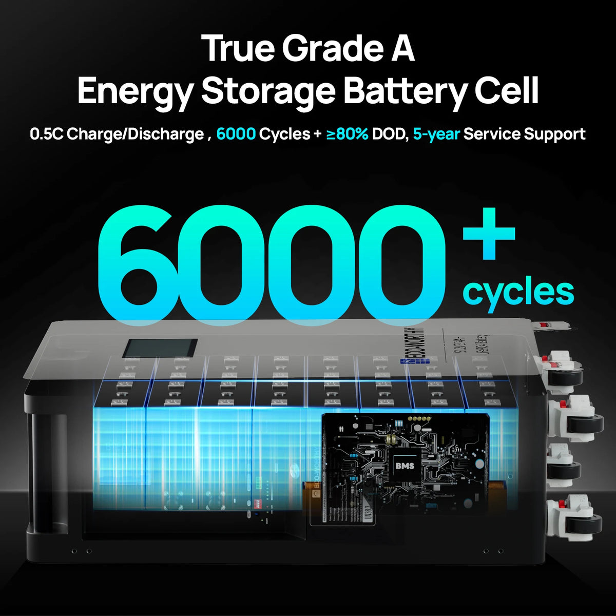 ECO-WORTHY 48V 314Ah (V1) LiFePO4 Lithium Battery, 16.1kWh High Capacity Energy Storage with Breakers RS485/CAN/RS232 for Home