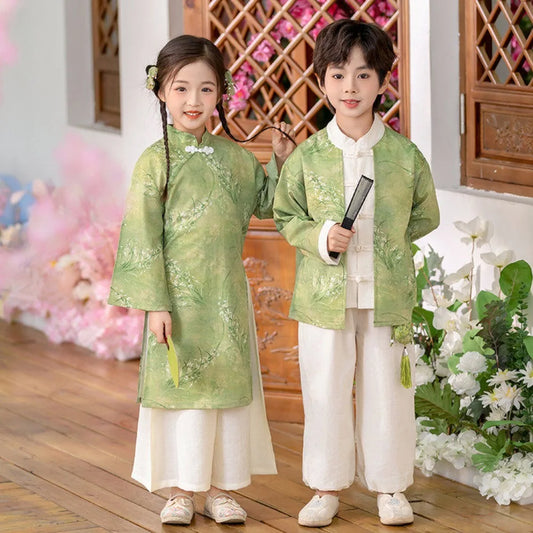 Chinese Hanfu Children Clothing Cosplay Performance Costume Kids Clothes Ethnic Style Children's Sets Girl Suit Two Piece Boy