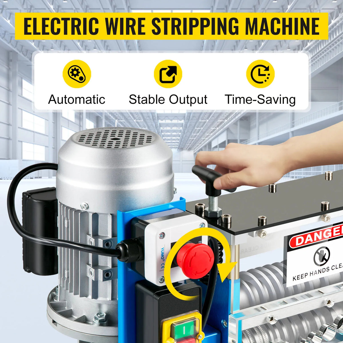 SucceBuy Electric Wire Stripping Machine Cable Stripper 1.5-38mm 11 Channels Acrylic+Aluminum W/Blade for Scrap Copper Recycling