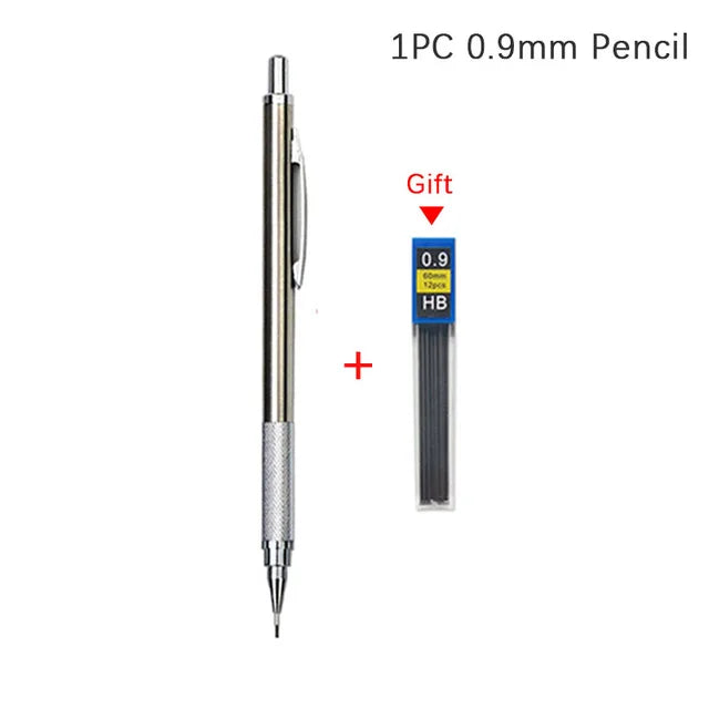 Mechanical Pencil Set Full Metal – Professional Art Drawing Automatic Pencil with Leads, Smooth Writing Sketching Tool for Office School Students