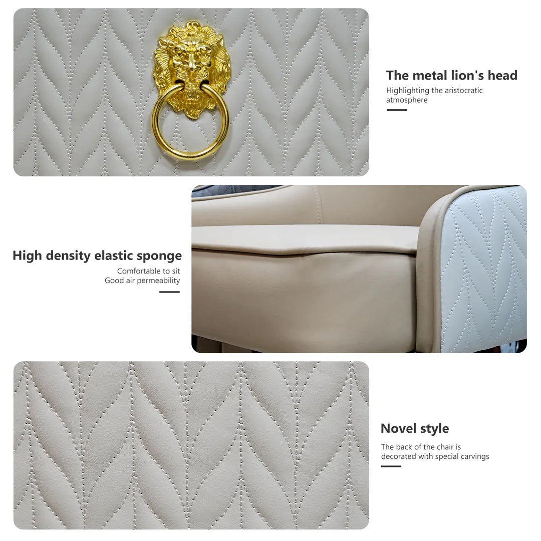 LUVODI Dining Chairs Set of 2 Luxury Microfiber Leather Leisure Chair with Lion Knocker Kitchen Table Chairs for Restaurant