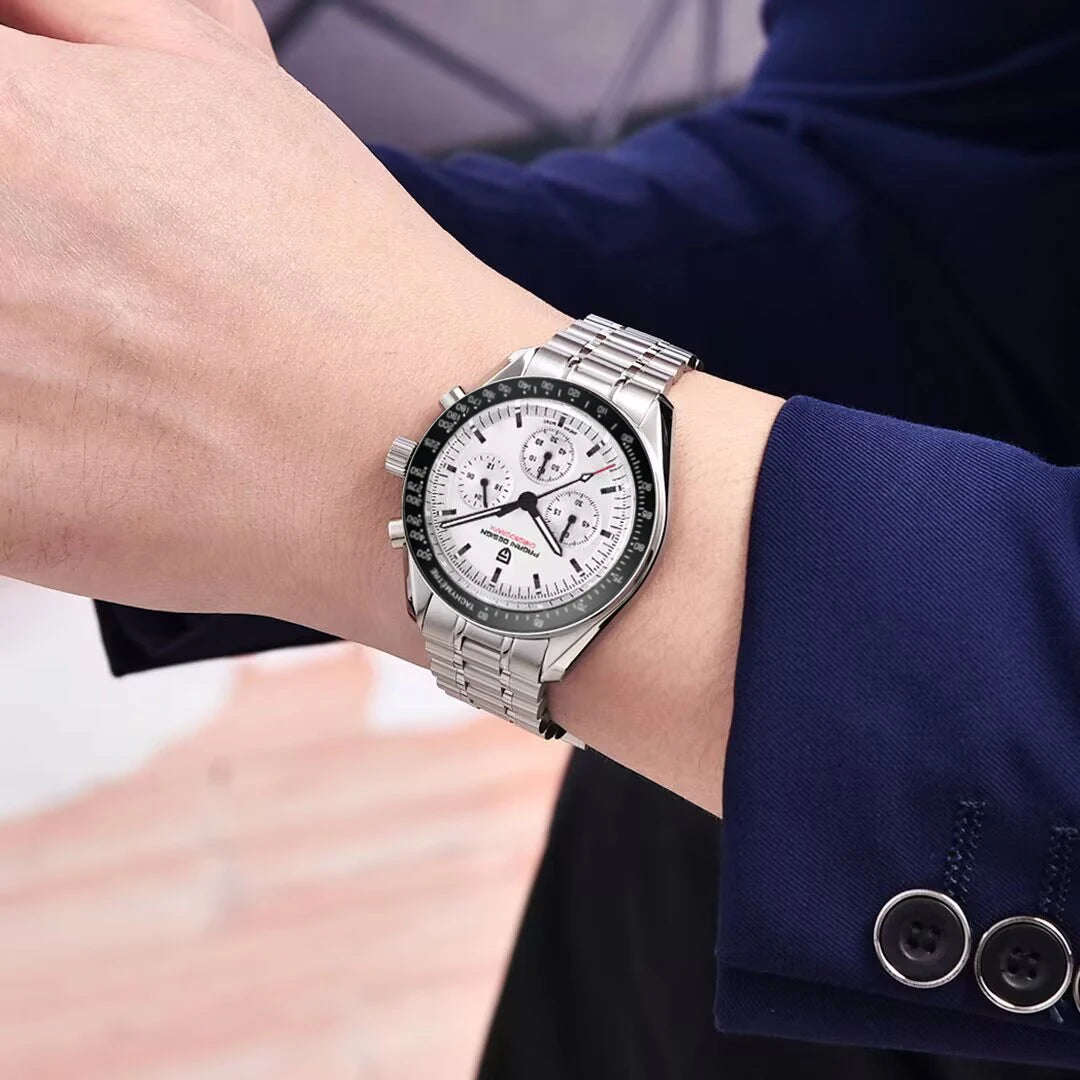 PAGANI DESIGN 1701 Moon Men's Watches Luxury Chronograph Quartz Watch For Men AR Sapphire Glass 100M Waterproof Wristwatch 2026