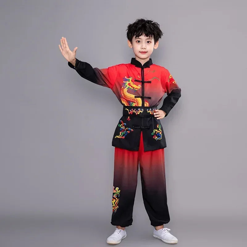 Chinese Kung Fu Uniform Children Wushu Sets Baby Martial Arts Costumes Girl Suit Perform Outfit Kids Clothes Boy Tai Chi Set