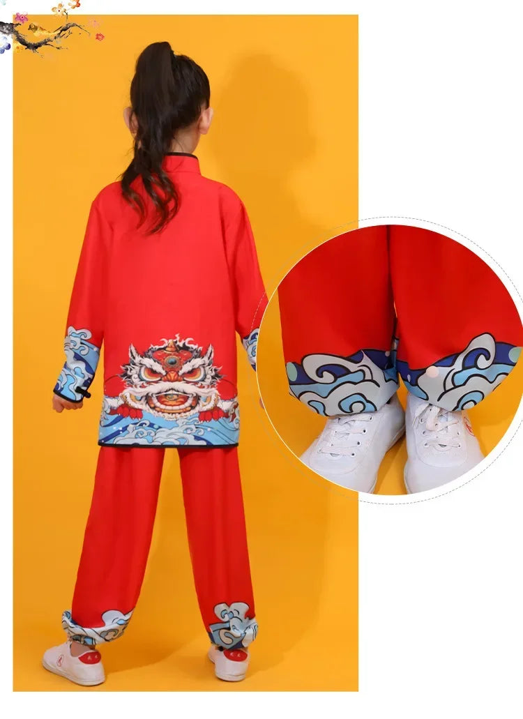 Chinese Kung Fu Uniform Children Wushu Sets Baby Martial Arts Costumes Girl Suit Perform Outfit Kids Clothes Boy Tai Chi Set