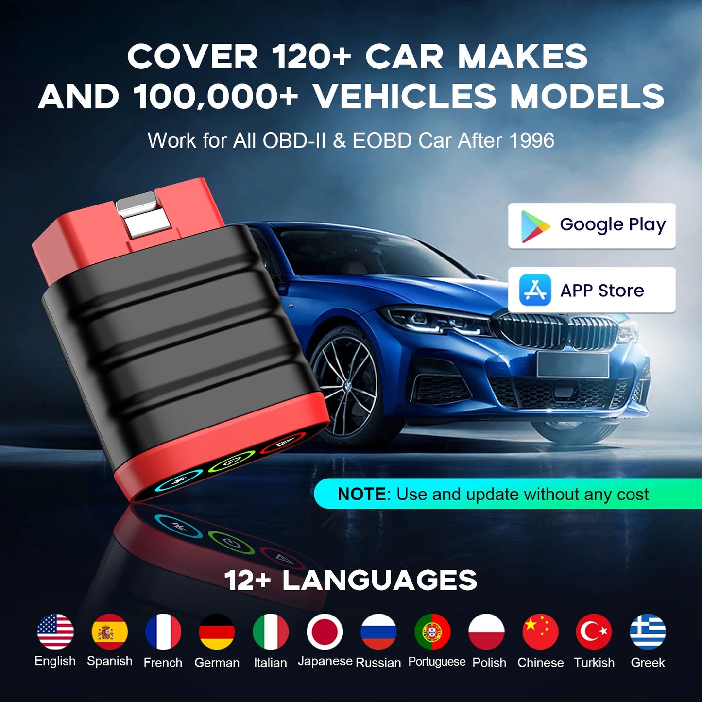 THINKCAR THINKDIAG Mini OBD2 Scanner Lifetime Free Update for All Cars Full System Diagnostic Scan Tool for iOS and Android