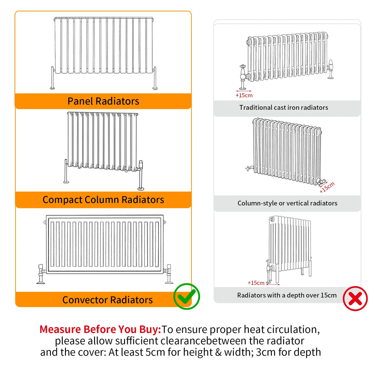 Modern MDF Wood Radiator Cover Cabinet With Ventilated Grill Shelf