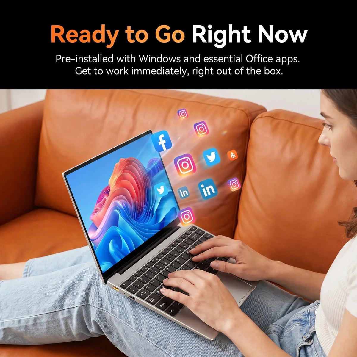 LENO 14.1inch Portable Laptop Intel 4405U Windows11 16GB 1TB/2TB SSD Gamer Notebook 1920*1080 Display Office Study Computer PC