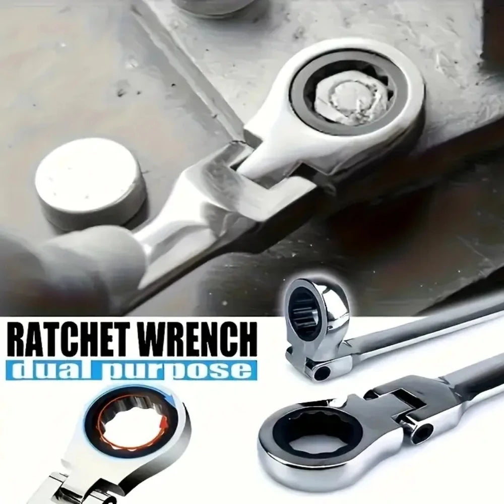 Flexible Ratcheting Combination Wrench Set,6-17mm Metric Key Wrench Ratchet Spanner Metric Hand Tool Sets,Car Repair Tools