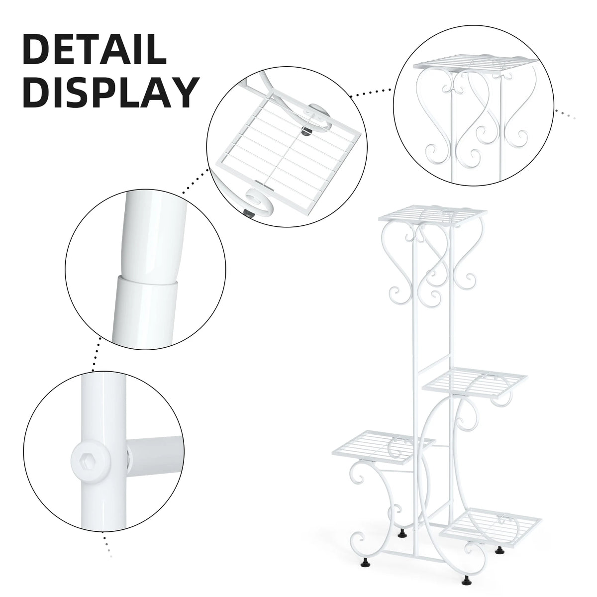 Metal Plant Stand For Indoor Outdoor Garden Display Rack