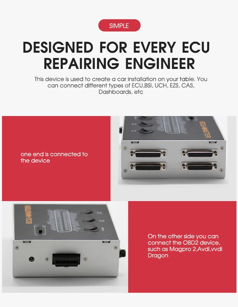 ECU Master Connector Chip Programmer Tuning Key Piasini Carprog Immo Off Repair MPPS VVDI Key Programmer Tool For Orange5 XprogM