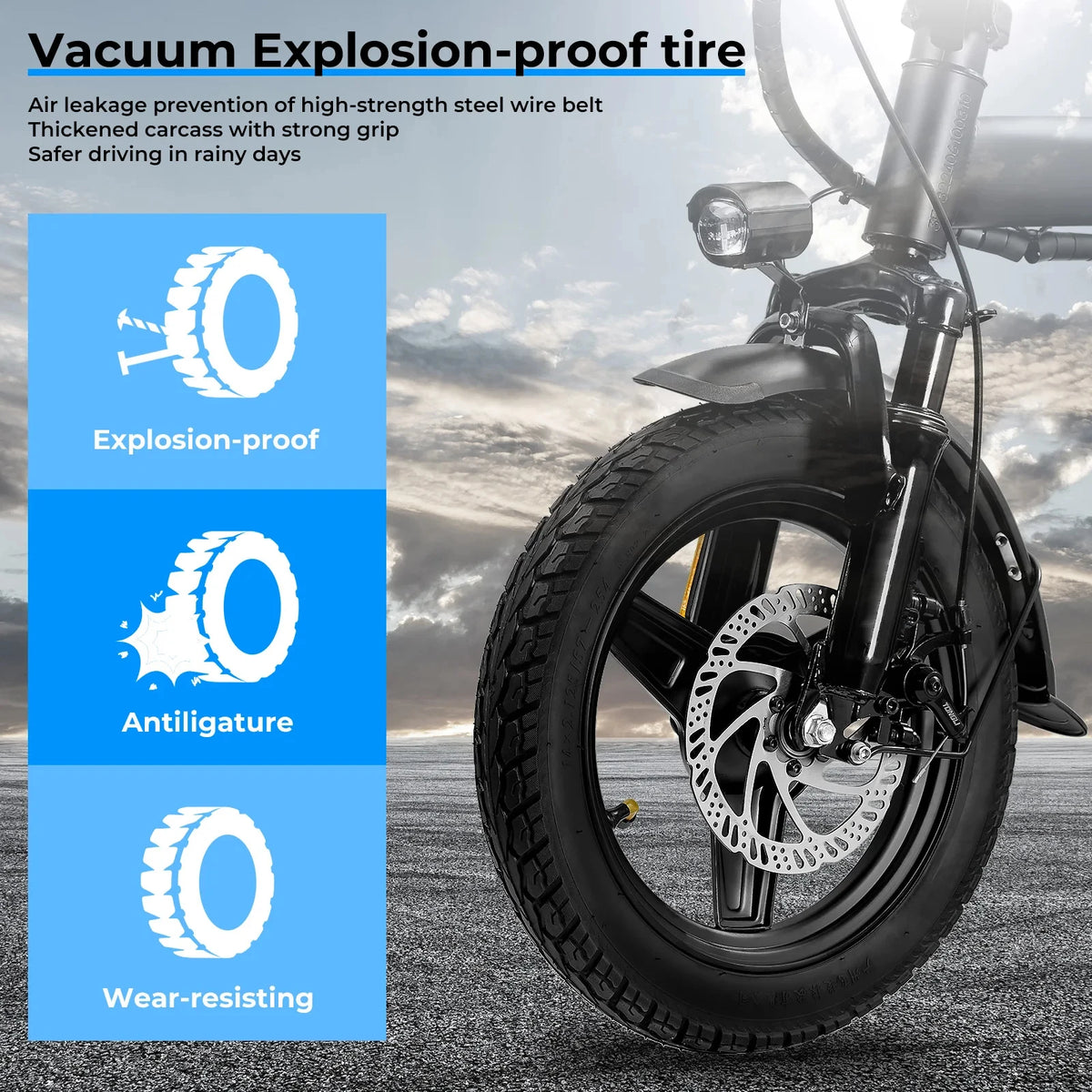 Adult and Adolescent Electric Bicycles, 20MPH, 560W Motor, 48V Detachable Battery, 14 inch Folding Electric Bicycle, Up to 25-32 Miles Long, Commuter Electric Bike