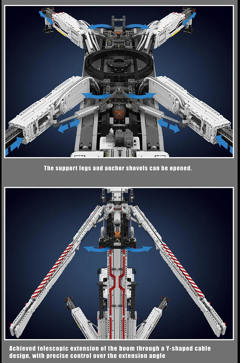 Mould King 17007/17008 Technical Car Toys Motorized LTM 11200 Crane Truck Building Block Assembly Model Brick Kid Christmas Gift