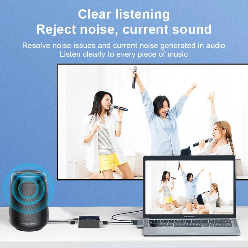 Audio Isolator Noise Reduction DI Ground Box 6.35 to Cannon Stereo Agricultural Electric Guitar Sound Card Show Noise Eliminatio