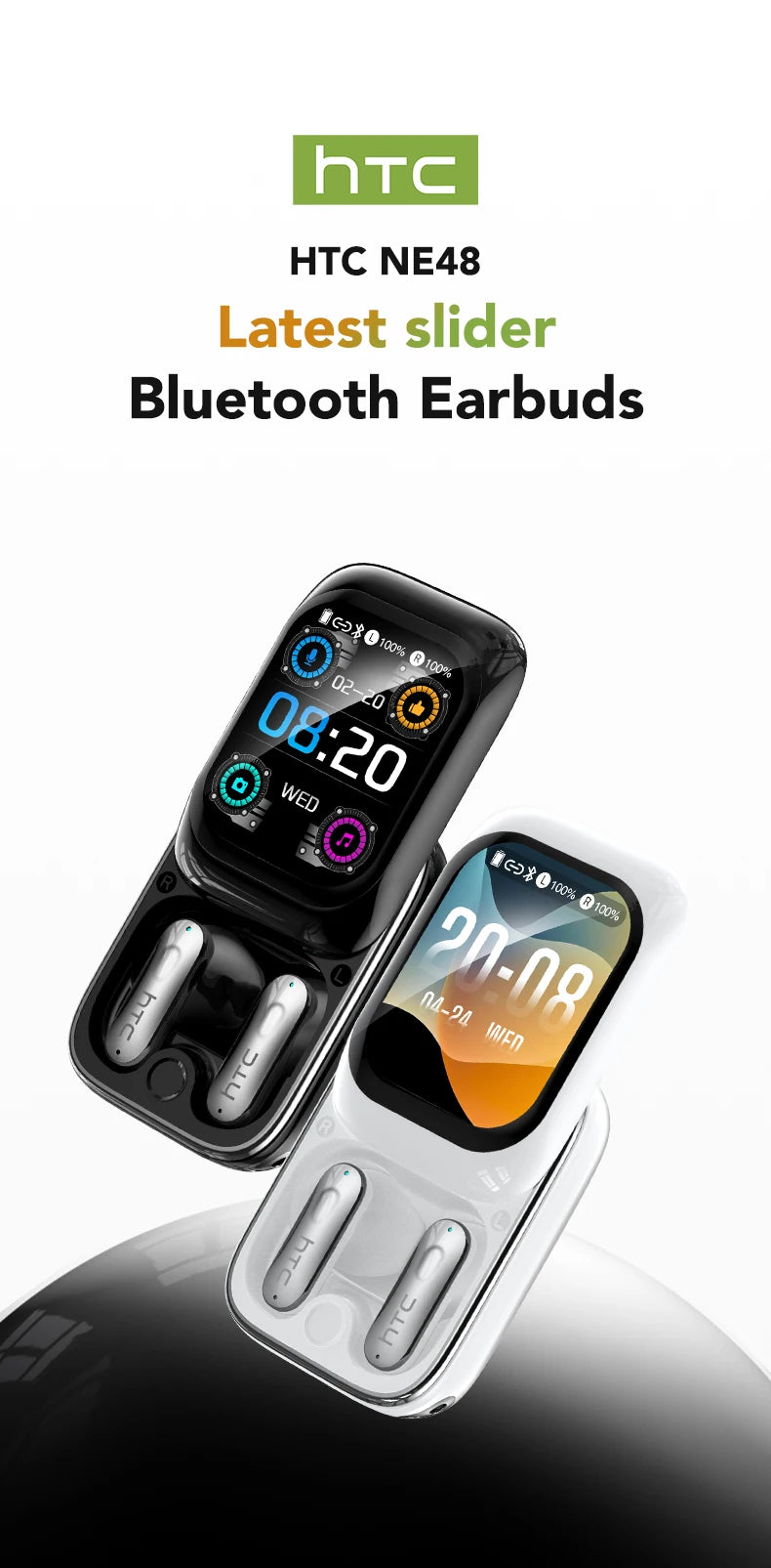 Sliding Cover Bluetooth Headphones Wireless Earbuds 30Hrs Playback Earphones AI Translation Headset Clear Sound Noise Cancelling