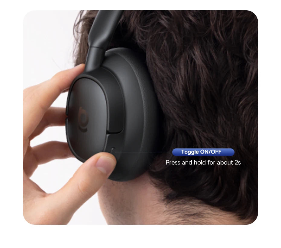 Baseus ANC Wireless Headphones 98% Adaptive Hybrid Noise Cancelling Headsets Hi-Res LDAC Headphone Bluetooth 6.0