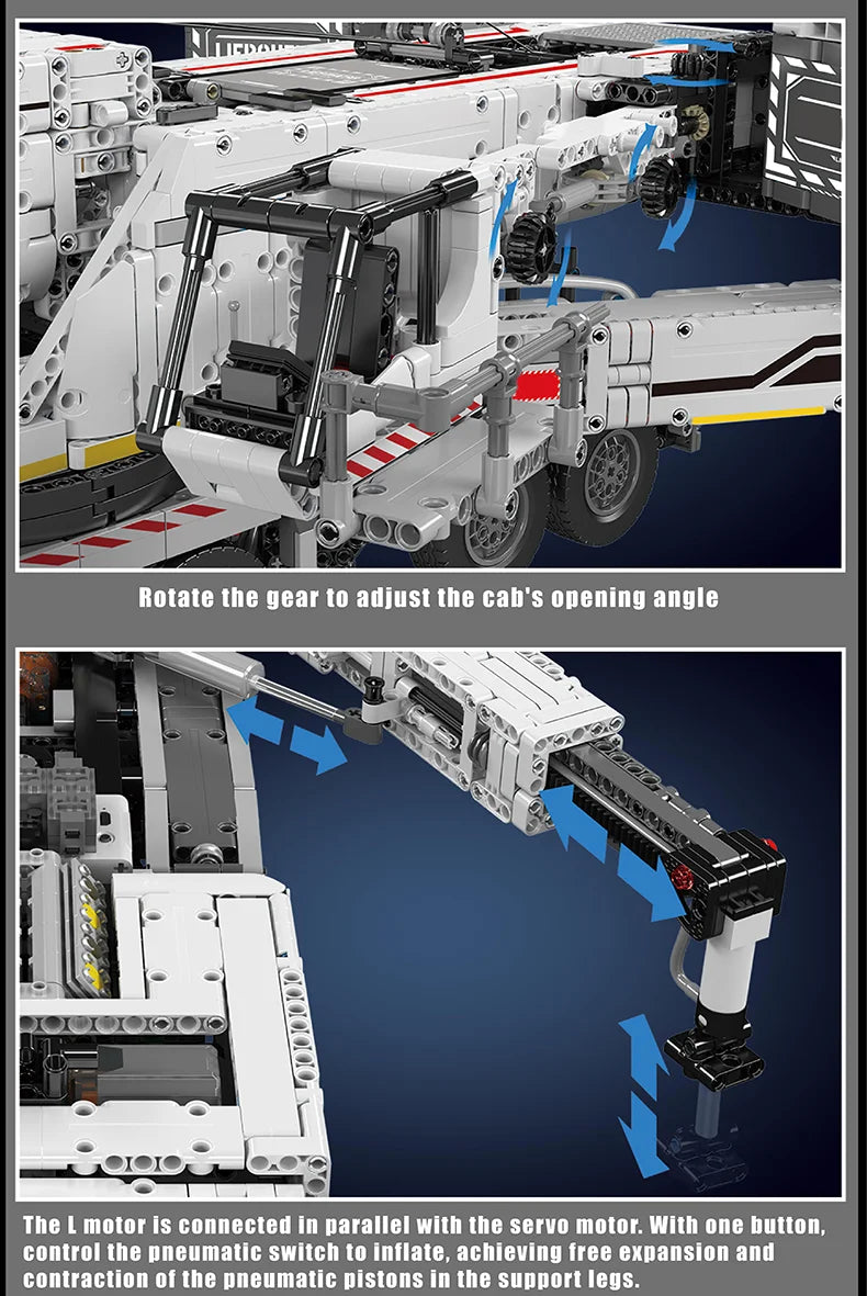 Mould King 17007/17008 Technical Car Toys Motorized LTM 11200 Crane Truck Building Block Assembly Model Brick Kid Christmas Gift