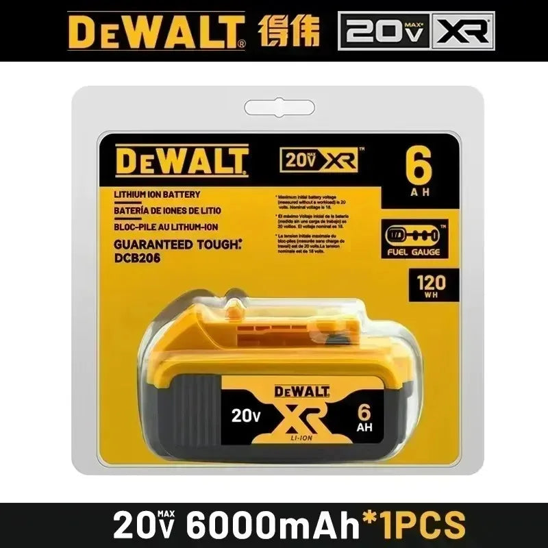 100% Original DeWalt 20V 6.0Ah Battery Power Tool Replacement for DeWalt DCB184 DCB181 DCB182 DCB200 6.0Ah 18Volt 20v Battery.