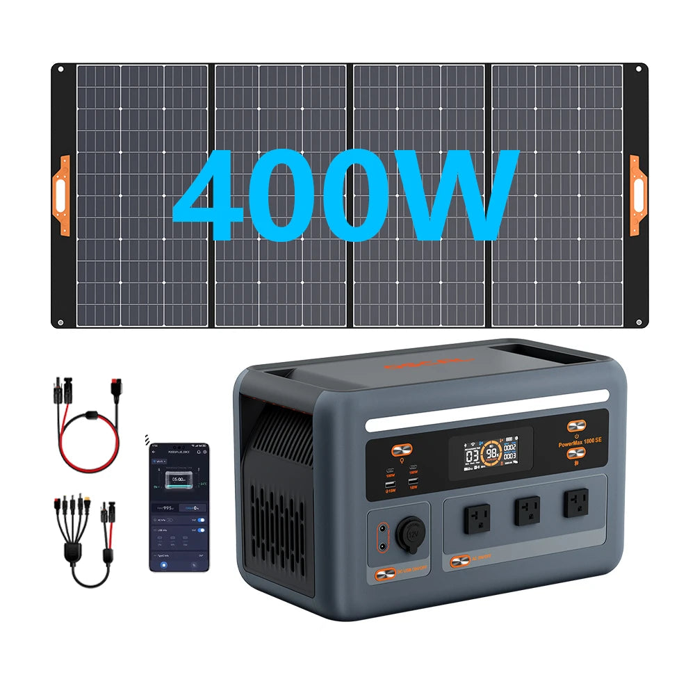 OSCAL 1024Wh LiFePO4 Portable Power Station 1800W Continuous 3600W Surge 1H Fast Charge UPS Solar Generator APP Control for Home Hurricane Camping RV（OSCAL PowerMax 1800）