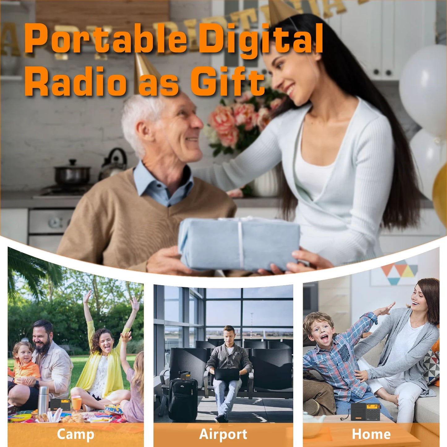XHDATA D-808 Portable AM/FM/SW/MW Radio With RDS SSB