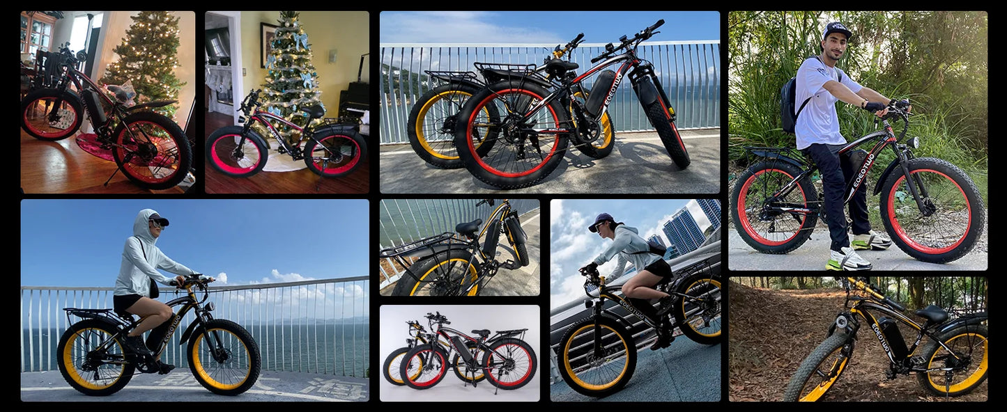 Electric Bike for Adults 1500W Peak Motor 34MPH Fast Speed 48V 15Ah Battery 26" Fat Tire Mountain Ebike 390lbs Max Load Aluminum
