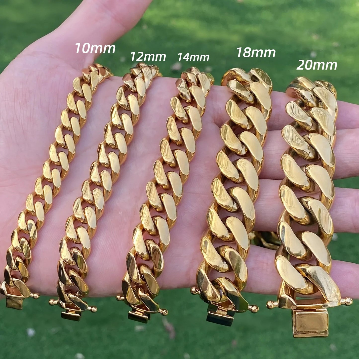 Men's 18-22mm Cuban Link Bracelet Hip Hop Heavy Brass Miami Cuban Link Chain Chunky Bracelet Jewelry For Boy Gift Drop Shipping