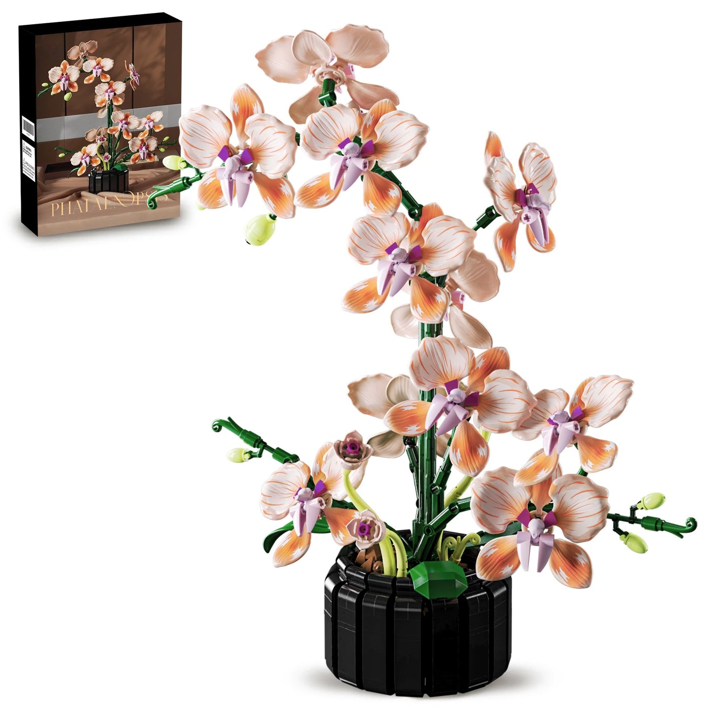 866 PCS Creative Bouquet Orchid Flowers Building Blocks  Romantic Home Decoration Bricks Toys  Valentine's Day Gift 10311