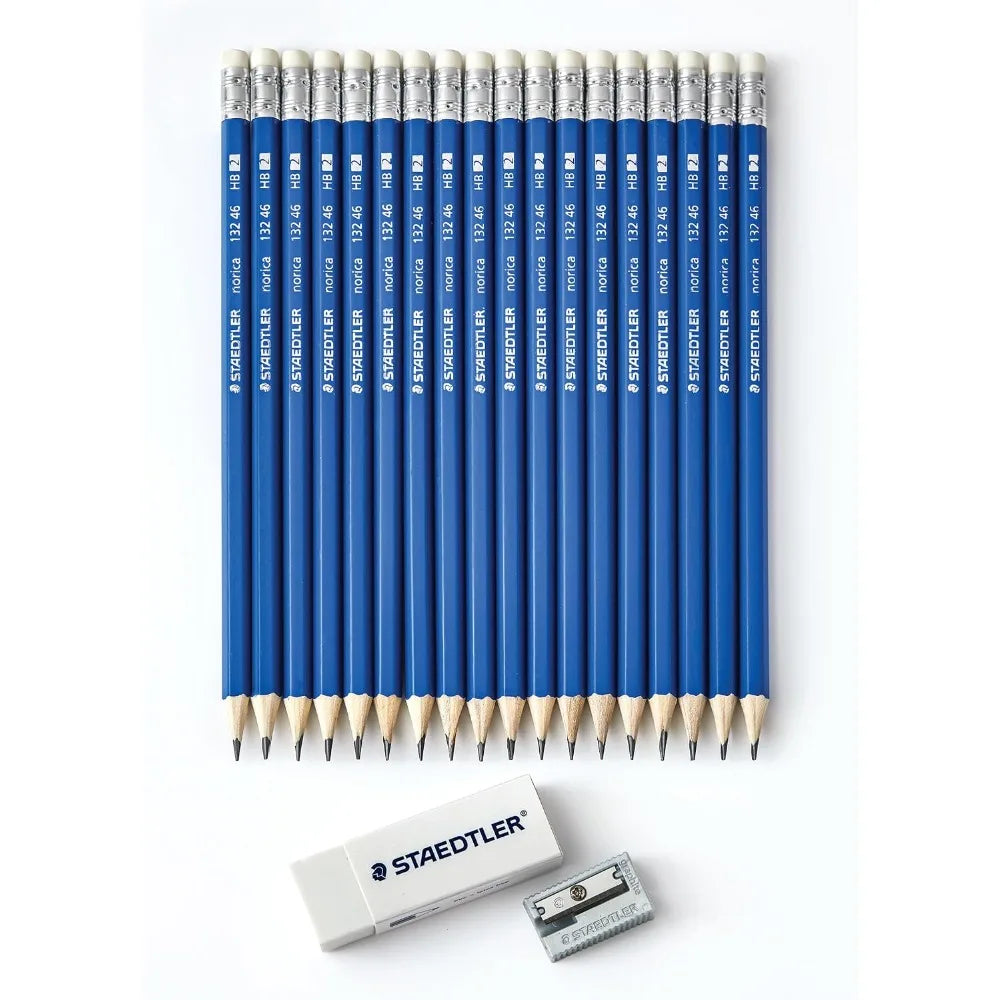 Pre-Sharpened Wood Cased Graphite Pencils Set of 18 HB #2 with Eraser and Sharpener Break-Resistant Strong Lead for Smooth Writing Sketching Drawing School Exams Office Work Homework Art Supplies Perfect for Students